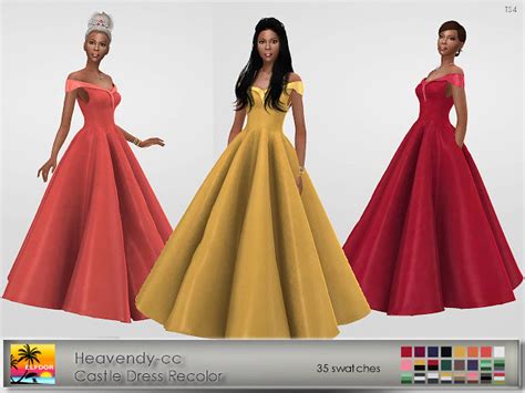 Heavendy Cc Castle Dress Recolor At Elfdor Sims Sims 4 Updates D5f
