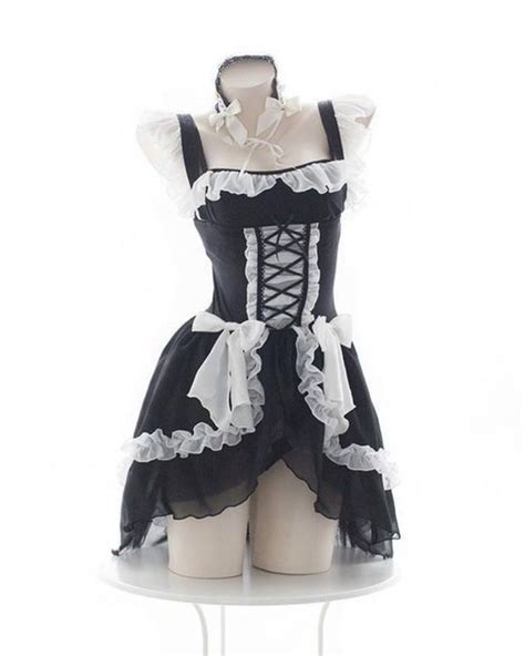 Costumes Reenactment Theater Details About Sexy Women Lingerie Set French Maid Uniform Cosplay