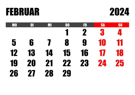 Kalender Februar 2024 Kalendersu