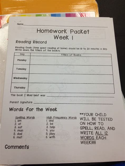 Homework Packets