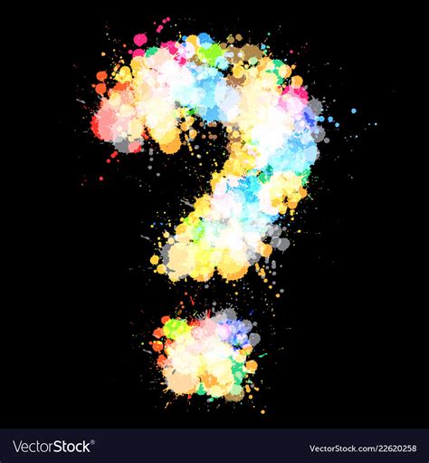 Grunge Question Mark Symbol With Colorful Vector Image