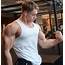 Young Blond Muscular Gym Hunk Oliver Forslin Biceps Flex