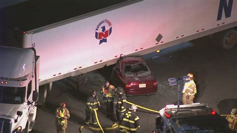 car wedged under truck after crash in gloucester twp 6abc philadelphia
