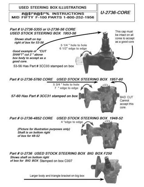 1953 56 Ford F 100 Steering Box 56 56 Rebuilt Exchange Will Fit 53 55