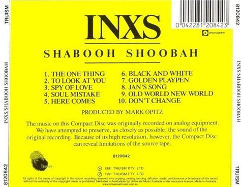 Shabooh Shoobah By Inxs Cd 1982 For Sale Online Ebay