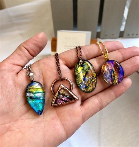 Dichroic Glass Pendants Are Available In My Etsy Shop Swing By To Check Them Out