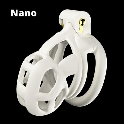 GAINE DE PENIS White Nano Cage with 4 sizes rings Cage à bite Python