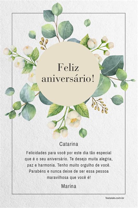 Personalize Seu Cartão De Aniversário Folhas Festalab