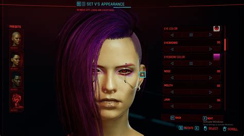 Pretty Female V Customization Preset Cyberpunk 2077 Mod