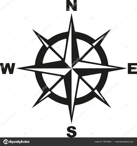 Picture: north east west south symbol | Compass with north south east ...