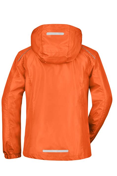 Ladies Ladies Rain Jacket Orangecarbon Daiber