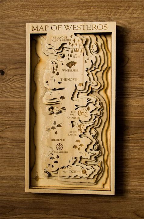 Game Of Thrones Wooden Map Resin Wood And Resin Map Map Of Etsy