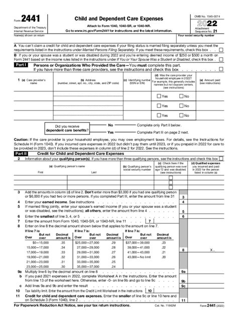 Child And Dependent Care Credit 2022 2024 Form Fill Out And Sign