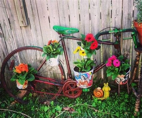 Upcycled Old Bike Garden Feature How To Crochet
