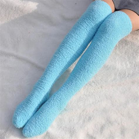 Long Warm Knee Fluffy Socks Knee High Fuzzy Socks Women Thick Knee Fluffy Socks For Winter