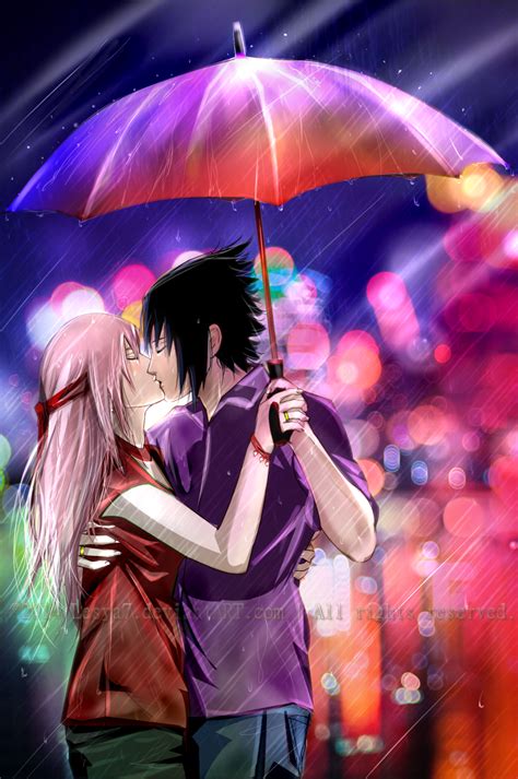 Sasusaku The Rain Kiss By Lesya7 On Deviantart