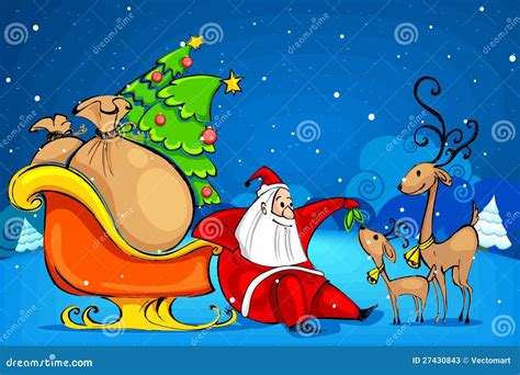 santa claus with reindeer stock vector illustration of doodle 27430843