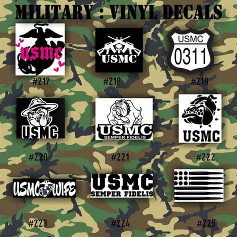 Military Vinyl Decals 217 225 Custom Car Window Sticker Armed