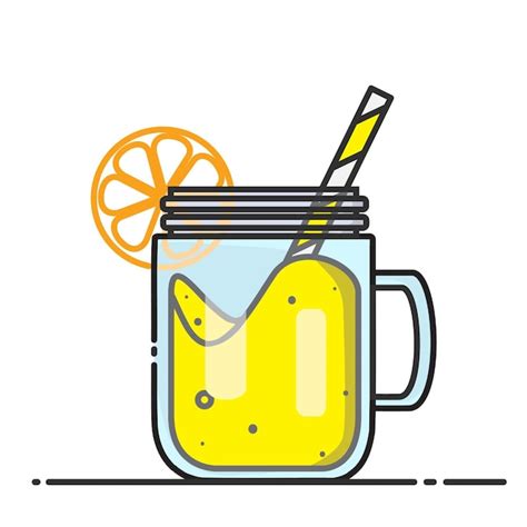 Premium Vector Lemonade In Jar Vector Illustration
