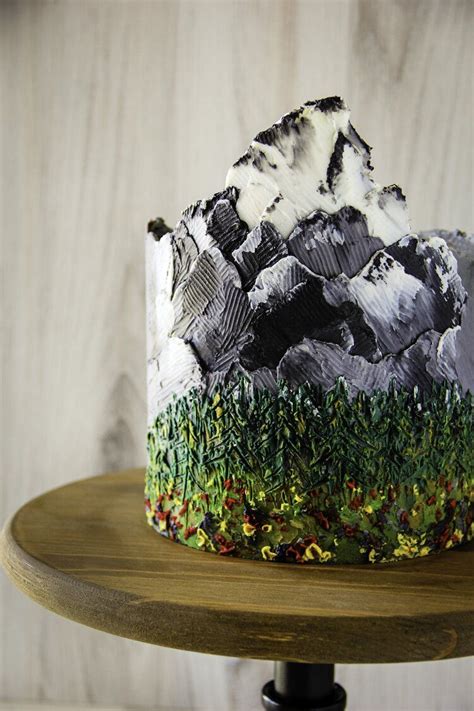 Mountain Cake With Wild Flowers Mountain Cake Cake Designs Cake