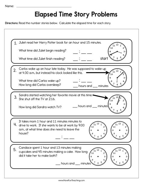 Free Printable Elapsed Time Worksheets For 5th Grade