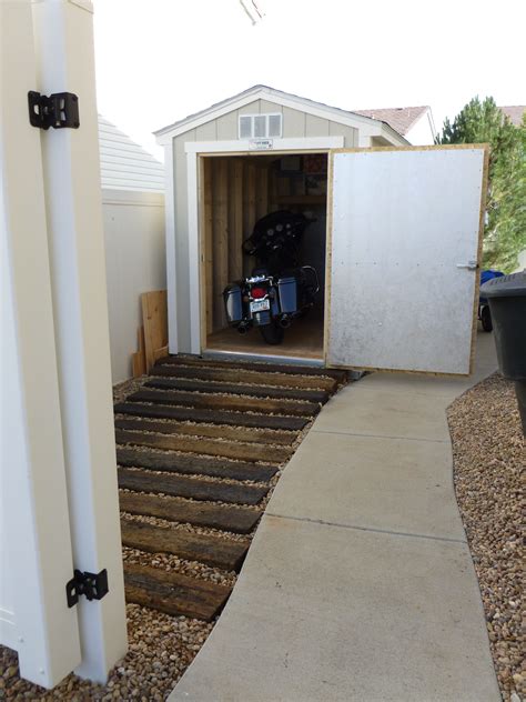Ramp Built Out Of Railroad Ties Leading To Our Shed Needed To Get The