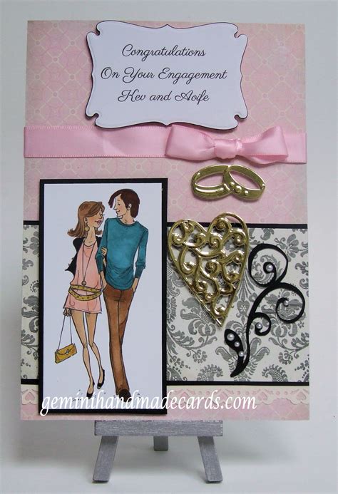 Personalized Handmade Engagement Cards Photo Engagement Cards