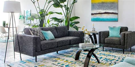Coastal Living Room With Aquarius Dark Grey Sofa Living Spaces