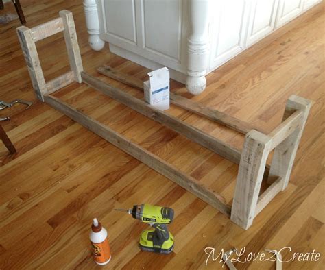 Diy Upholstered Bench Mylove2create Diy Furniture Decor Wooden Pallet