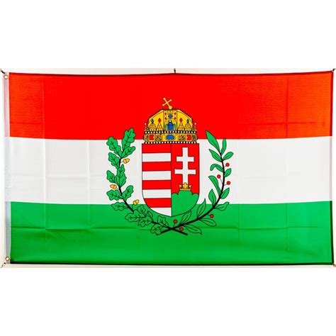 Coat of arms of hungary. Flagge 90 x 150 : Ungarn mit Wappen, 7,95