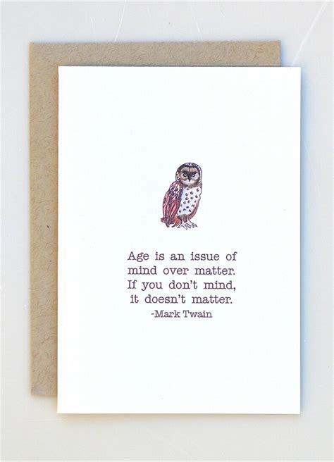 Wise Birthday Owl With Mark Twain Quote Etsy