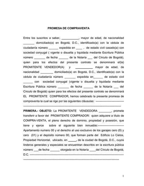 Formato De Compraventa De Inmueble Colombia Assistente Administrativo