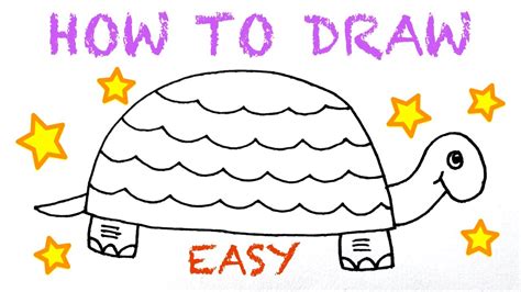 How To Draw A Tortoise Easy Step By Step Drawing Youtube
