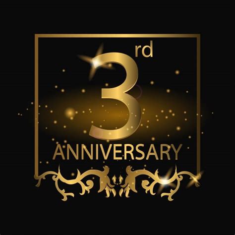 3rd Anniversary Vector Hd Png Images 3rd Anniversary Logo With Gold