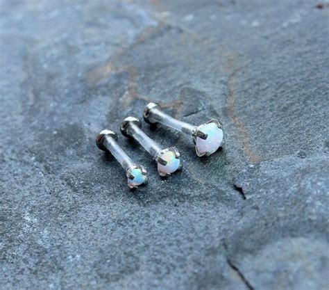Bioflex White Fire Opal Triple Helix Cartilage Flat Back Earrings