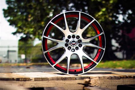 Spec 1® Sp 2 Wheels Gloss Black With Machined Face And Red Undercut
