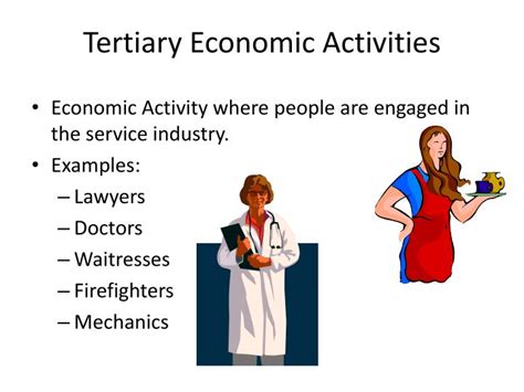 Tertiary economic activities are the service industry.trade is tertiary activity in which transportation is very important via air route,land route. PPT - Primary Economic Activities PowerPoint Presentation - ID:2457739