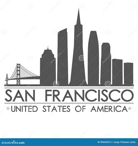 Arte Del Vector De San Francisco Skyline Silhouette Design City
