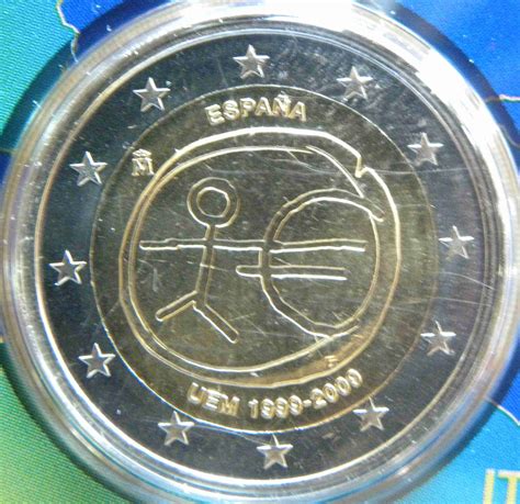 Spanien 2 Euro Münze 10 Jahre Euro Wwu Emu 2009 Euro Muenzentv