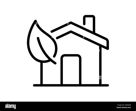 House Green Home Smart Eco Friendly Single Isolated Icon With Outline