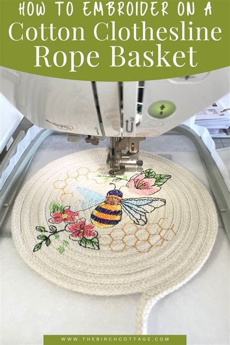 How To Embroider On A Cotton Clothesline Rope Basket Artofit