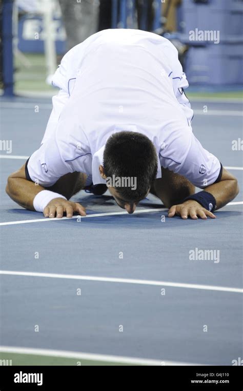 Serbias Novak Djokovic Celebrates Victory Against Spains Rafael Nadal