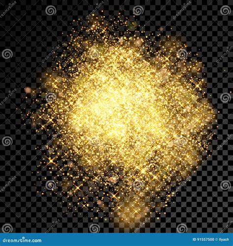 Gold Glitter Powder Shining Sparkles Burst On Vector Transparent