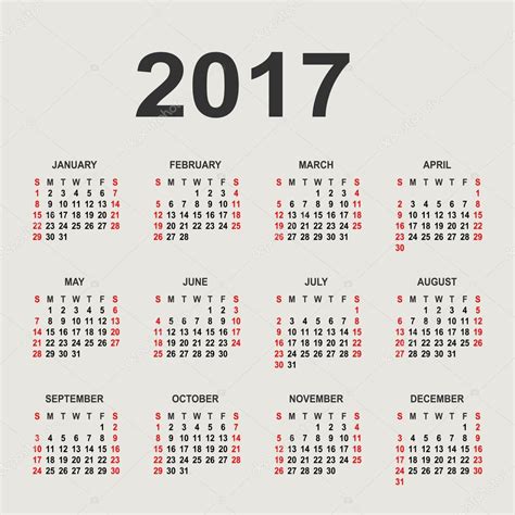 Calendar For 2017 On Grey Background Vector Circle Calendar 201