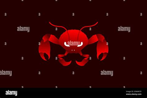 Abstract Cartoon Crabs Angry Logo Design Vector Icon Symbol