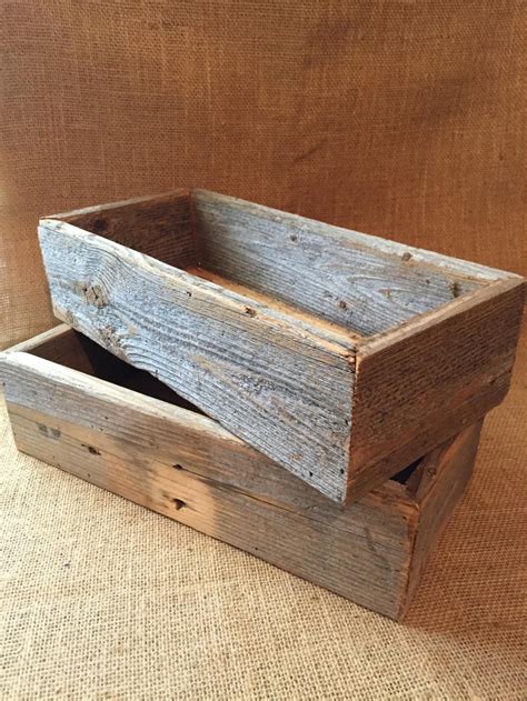 Rustic Wood Box Repurposed Wood Box Wooden Box Wedding Etsy Rustic