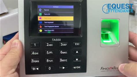 Fingertec Ta500 Auto Test Fingerprint Time Attendance Device Youtube