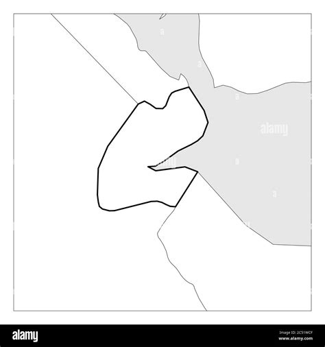 Mapa De Yibuti Contorno Negro Y Grueso Resaltado Con Los Pa Ses Vecinos