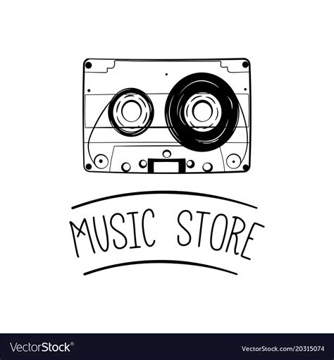 Audio Cassette Tape Icon Music Store Logo Vector Image