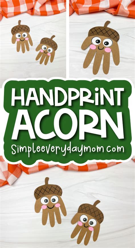 Handprint Acorn Craft For Kids Free Template